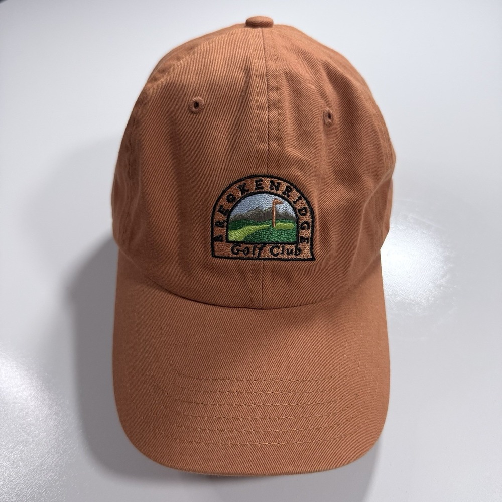 Orange "Breckenridge Golf Club" Adjustable Cap Logo Patch Colorado State Flag